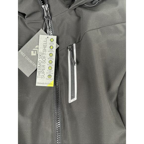 Free Country Thermo Super Soft Shell Jacket, Ladies Size L Black - Picture 7 of 16